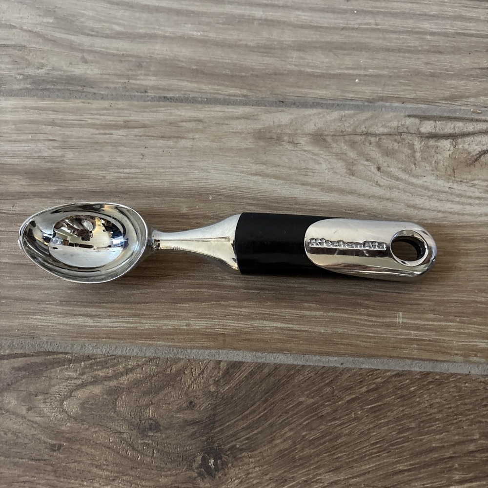 KitchenAid Gourmet Heavy‎ Duty Ice Cream Scoop-Black & Silver-Hard To Find Color
